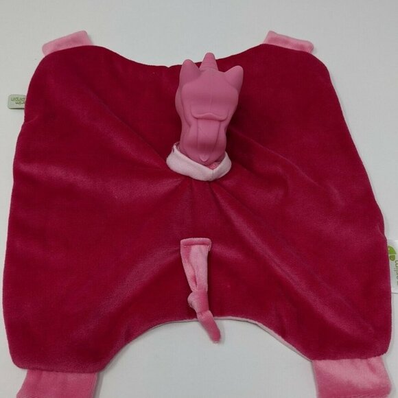 PERLIM Pinpin Baby Lovey Unicorn Pink Security Blanket Toy Finger Puppet - Picture 4 of 5